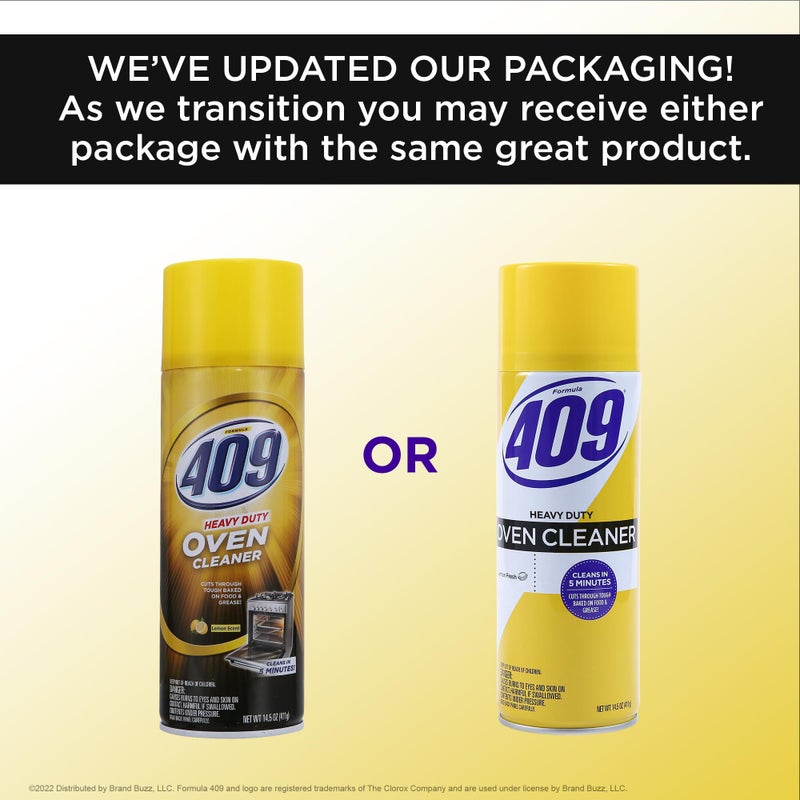 409 Formula 409 Heavy Duty Spray-On Oven Cleaner, Lemon Scent - Grill and Stove Top Cleaner Cuts Through Grease & Grime on Contact, A Powerful Clean You Can Trust, 14.5 Oz - Image 2